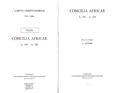 Concilia Africae, A. 345-A. 525