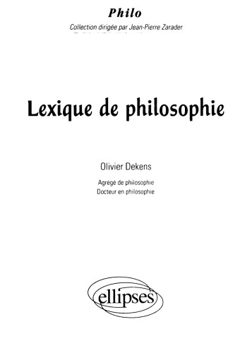 Lexique de philosophie