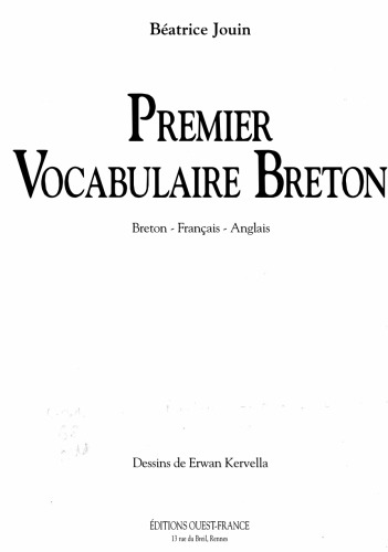 Premier vocabulaire breton : breton-français-anglais