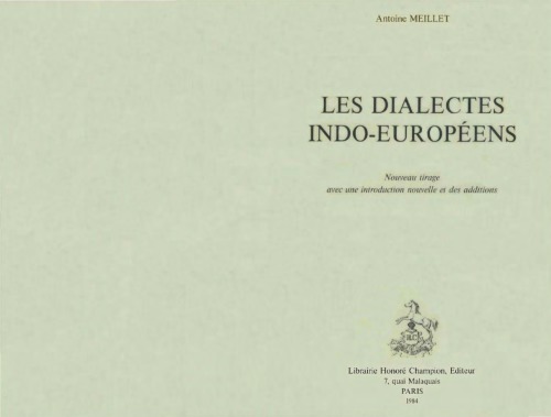 Les dialectes indo-européens