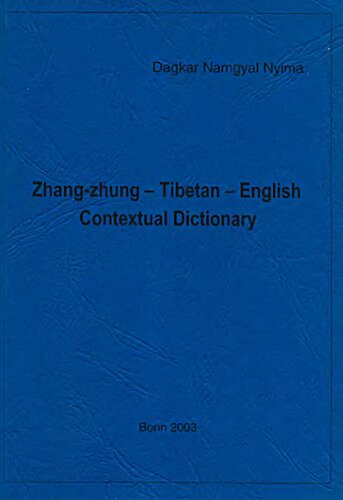 Zhang-Zhung-Tibetan-English contextual dictionary