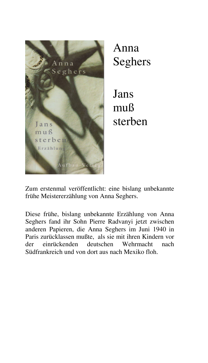 Jans muss Sterben