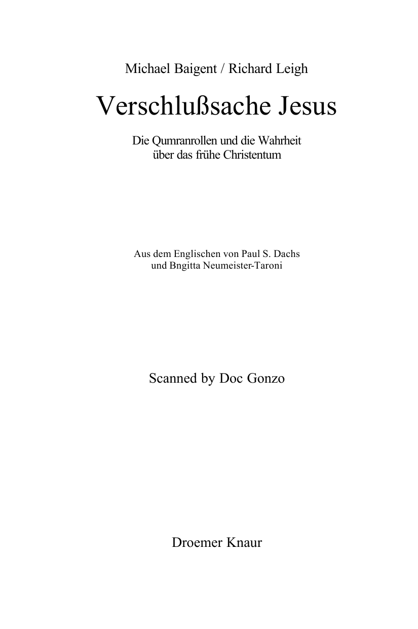 Verschlußsache Jesus