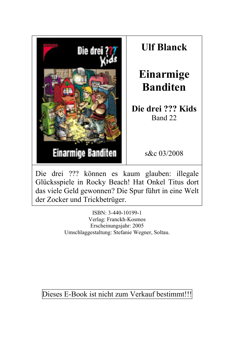 Die Drei ??? Kids 22. Einarmige Banditen