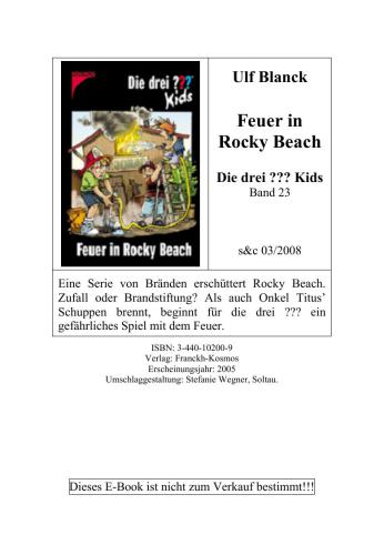 Die Drei ??? Kids 23. Feuer In Rocky Beach