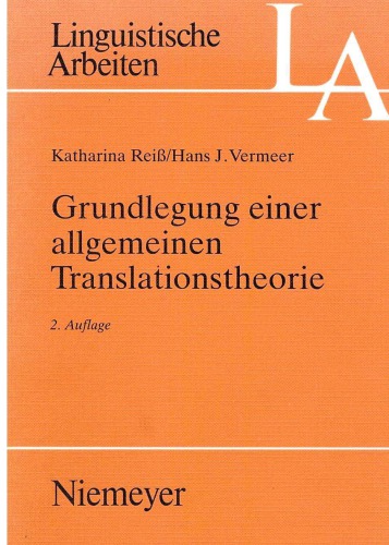 Grundlegung einer allgemeinen Translationstheorie