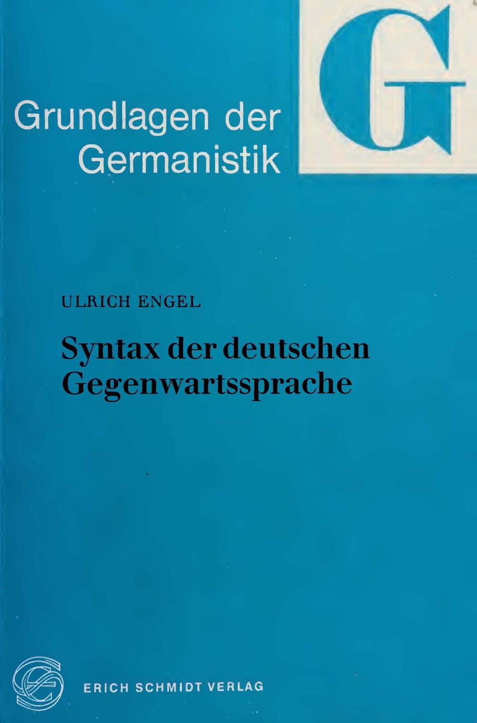 Syntax Der Deutschen Gegenwartssprache