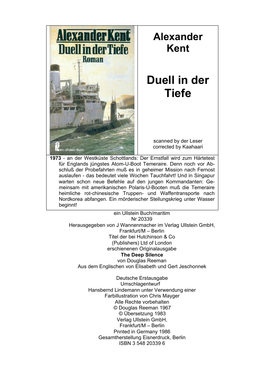 Duell in der Tiefe Roman