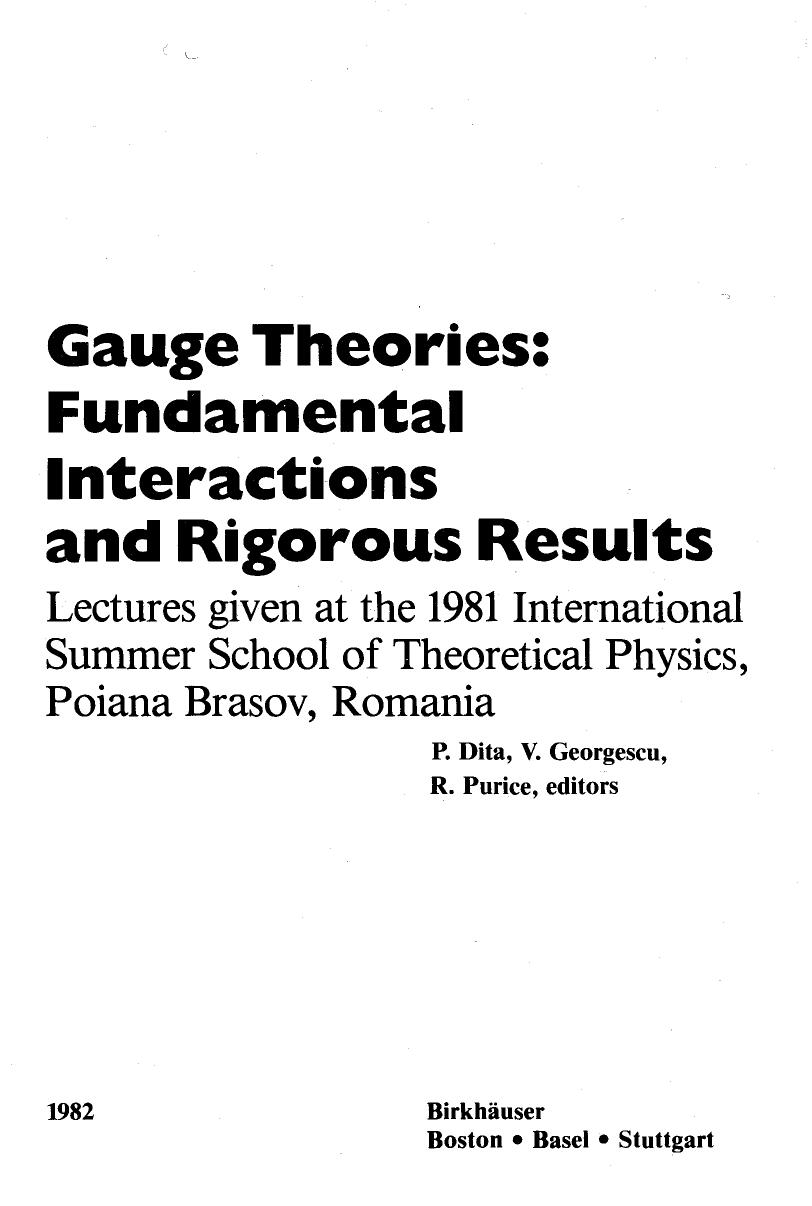 Gauge Theories