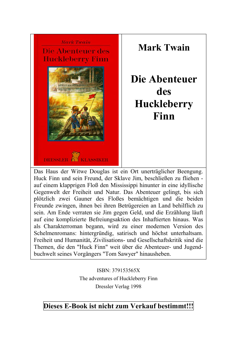 Die Abenteuer des Huckleberry Finn