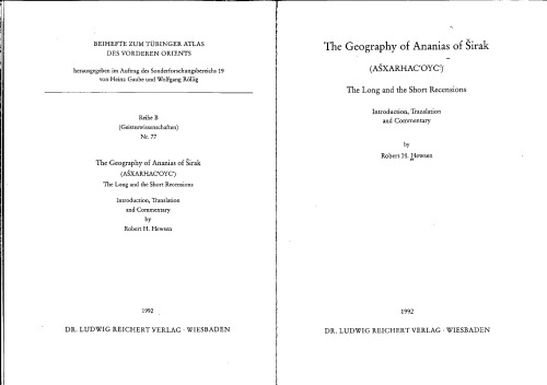 The Geography Of Ananias Of Sirak