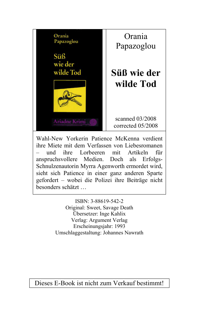 Süss wie der wilde Tod