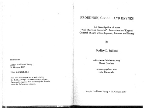 Proudhon, Gesell and Keynes