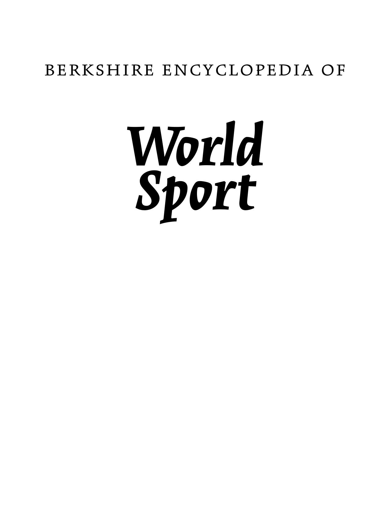 Berkshire Encyclopedia Of World Sport