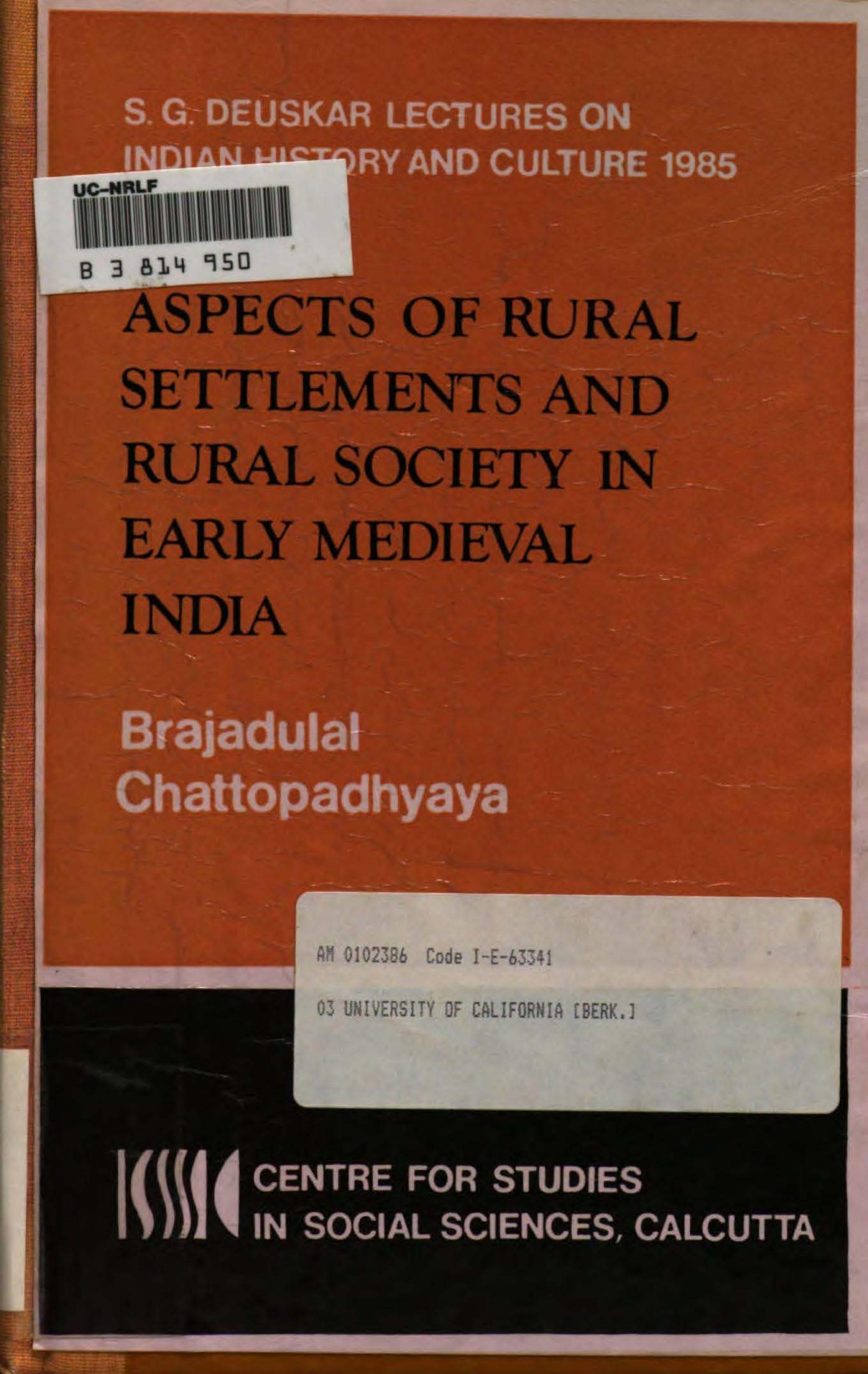 Ecology and Social Formation in Ancient History (Sakharam Ganesh Deuskar lectures on Indian history and culture)