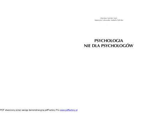 Psychologia nie dla psychologów