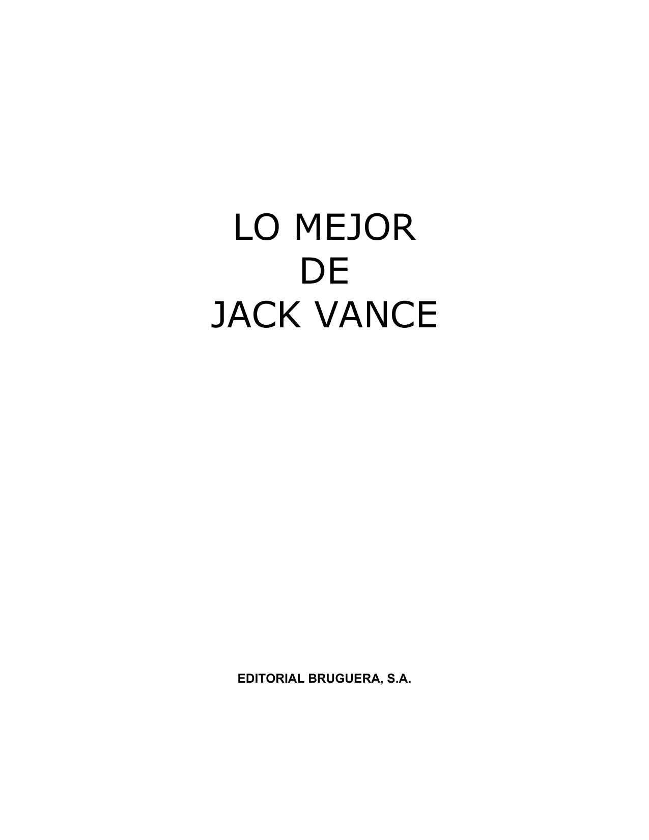 Lo mejor de Jack Vance