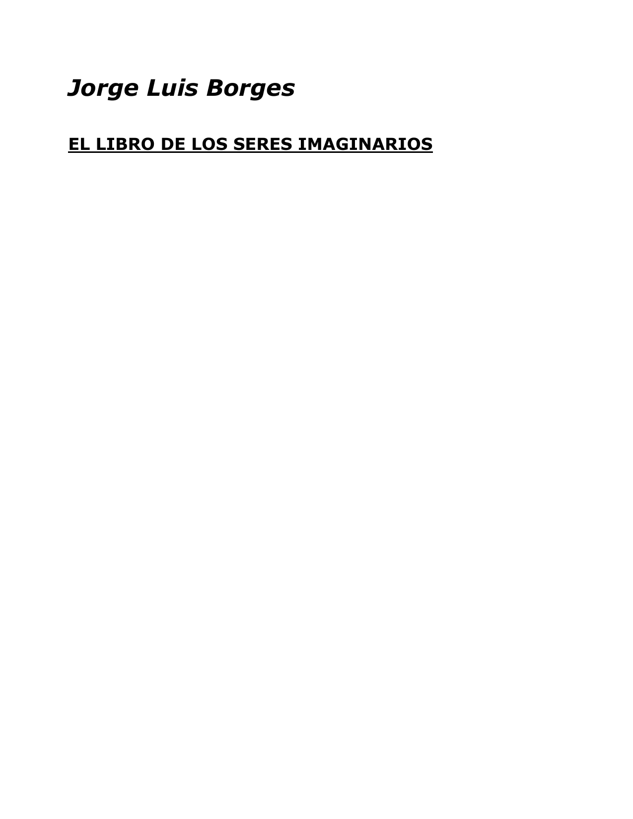 El libro de los seres imaginarios