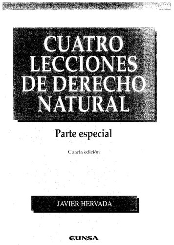 Cuatro Lecciones de Derecho Natural