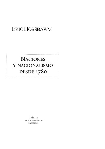 Naciones y nacionalismo desde 1780