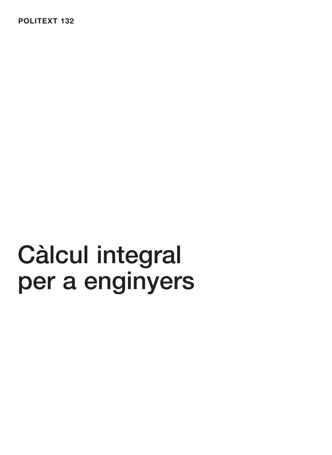 Càlcul integral per a enginyers