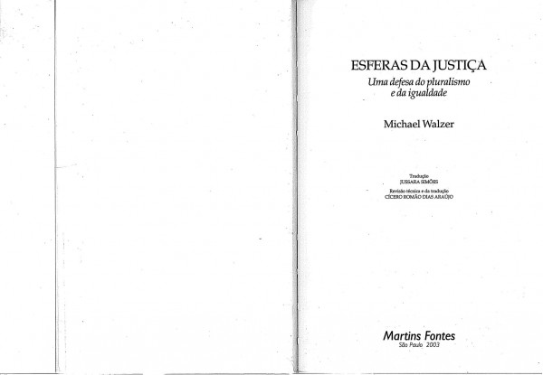 Esferas da justiça : uma defesa do pluralismo e da igualdade