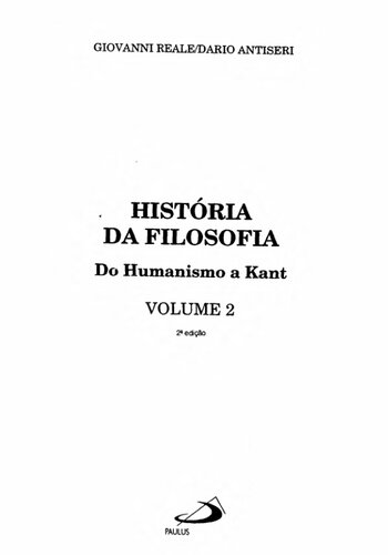 A história da Filosofia do Humanismo a Kant