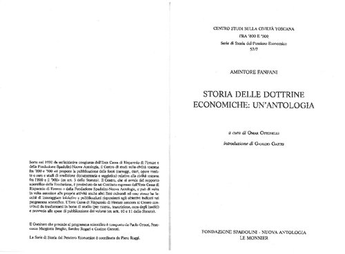 Storia delle dottrine economiche: un'antologia