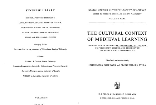 The Cultural Context of Medieval Learning