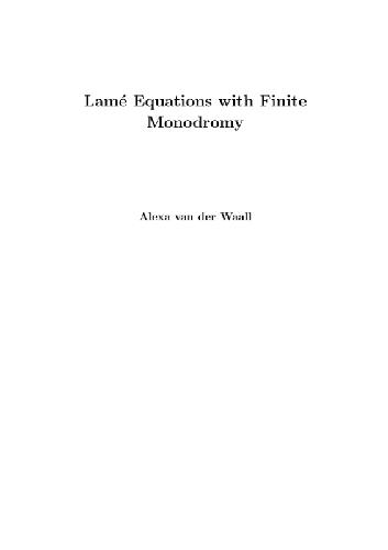 Lamé equations with finite monodromy