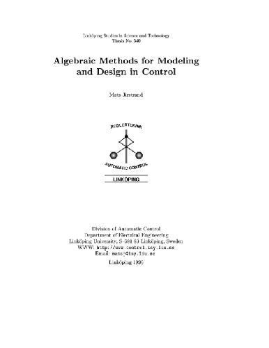 Algebraic methods for modeling and design in control