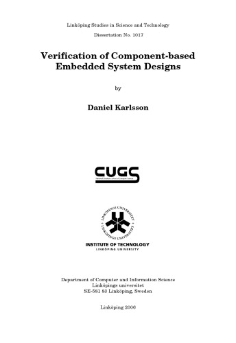 Verification of component-based embedded system designs