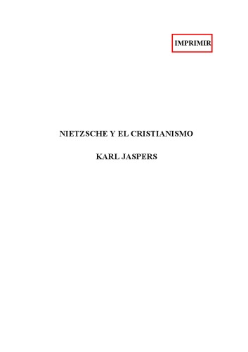 Nietzsche y el Cristianismo