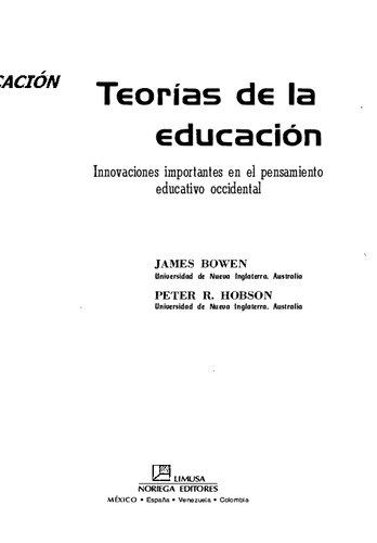 Teorias De La Educacion / Theories of Education