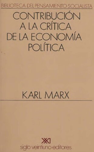 Contribución a la crítica de la economía política