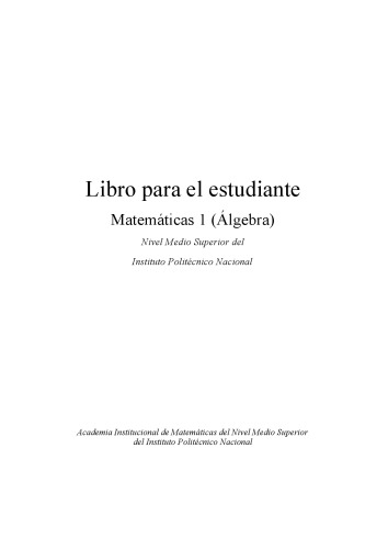 Álgebra : guía para el estudiante