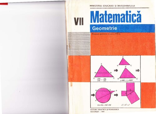 Matematică. Geometrie. Manual pentru clasa a VII-a