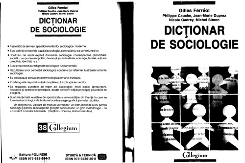 Dicţionar de sociologie