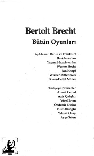 Bütün oyunları Cilt 8. Cesaret Ana ve Çocukları [u.a.] / türkçesi Ayşe Selen ...