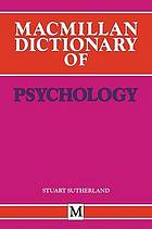 Macmillan dictionary of psychology