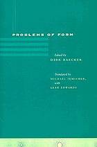 Problems of form