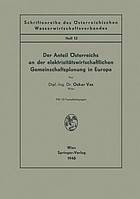 Der Anteil Österreichs an der elektrizitätswirtschaftlichen Gemeinschaftsplanung in Europa