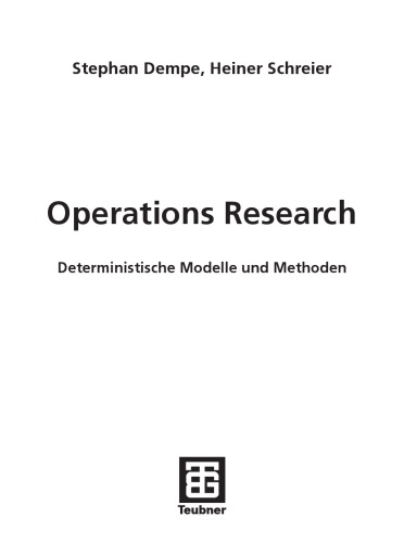 Operations research deterministische Modelle und Methoden