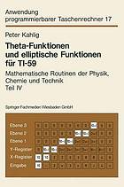 Theta-Funktionen und elliptische Funktionen für TI-59