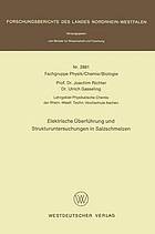 Elektrische Überführung und Strukturuntersuchungen in Salzschmelzen