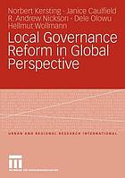 Local governance reform in global perspective