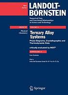 Numerical data and functional relationships in science and technology / N.s. Group 4, Physical chemistry Vol. 11. Ternary alloy systems Subvol. D. Iron systems Pt. 5. Selected systems from Fe-N-V to Fe-Ti-Zr.