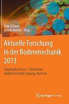 Tagungsband Bodenmechanik 1. Tagung Deutsche Bodenmechanik