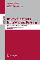 Research in attacks, intrusions, and defenses 16th international symposium ; proceedings