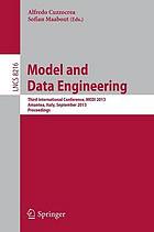 Model and data engineering third international conference ; proceedings